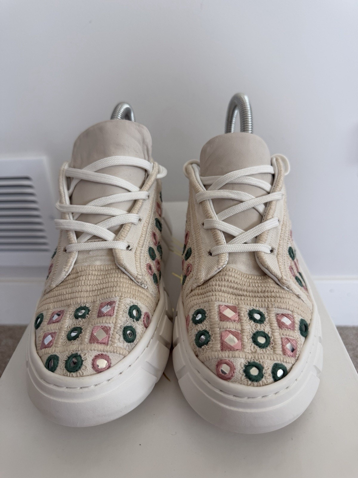Free People Catch Me If You Can Womens Mirror Combo Crochet Sneakers Sz 36 Us 6